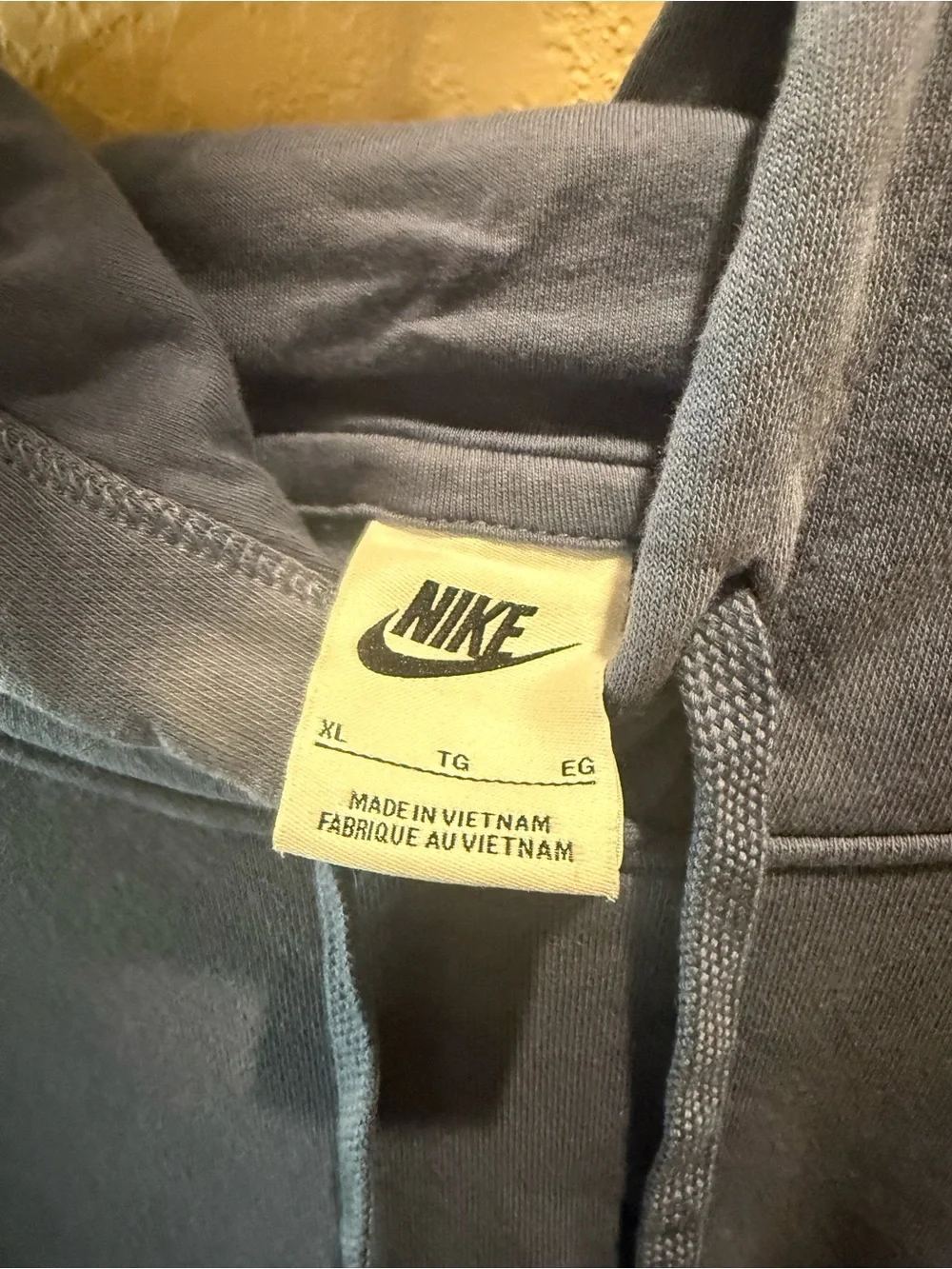 Nike Gray Hoodie with Yellow Nike Tag
